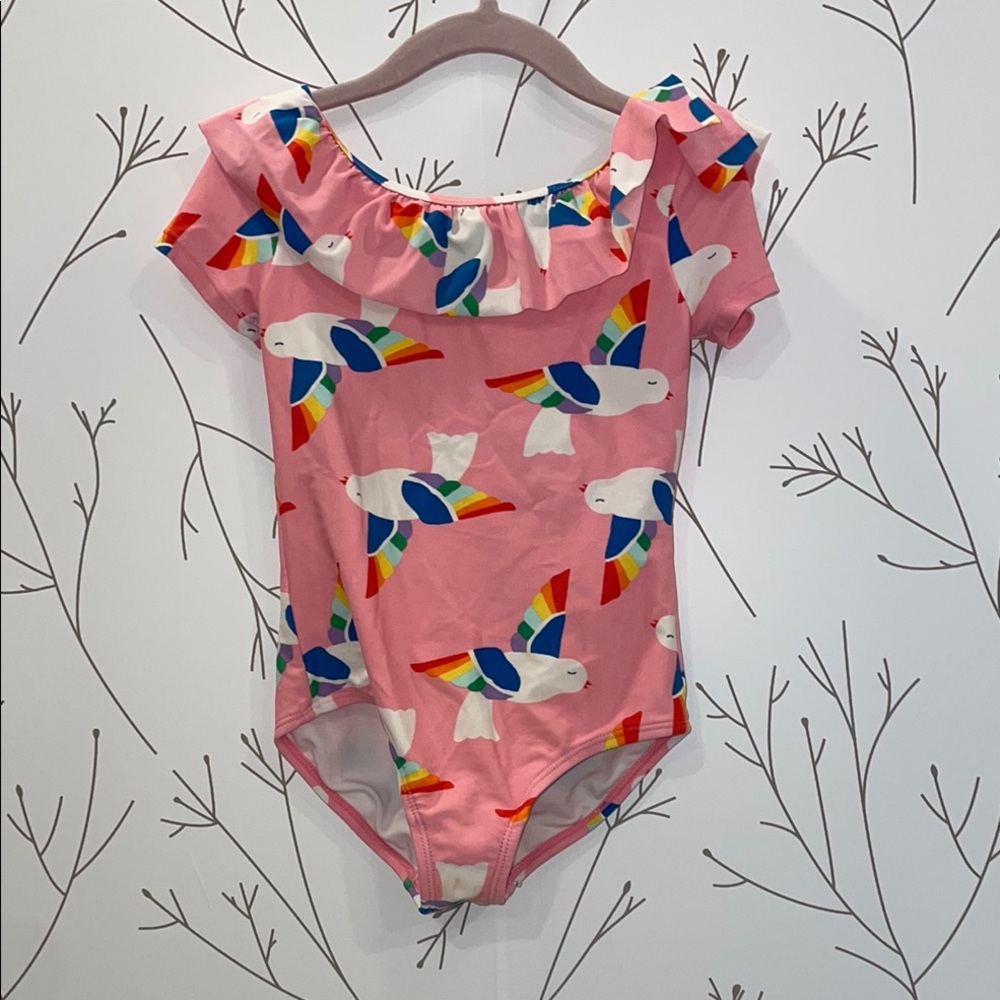 Hanna Andersson Pink Parrot Kids Swim One Piece